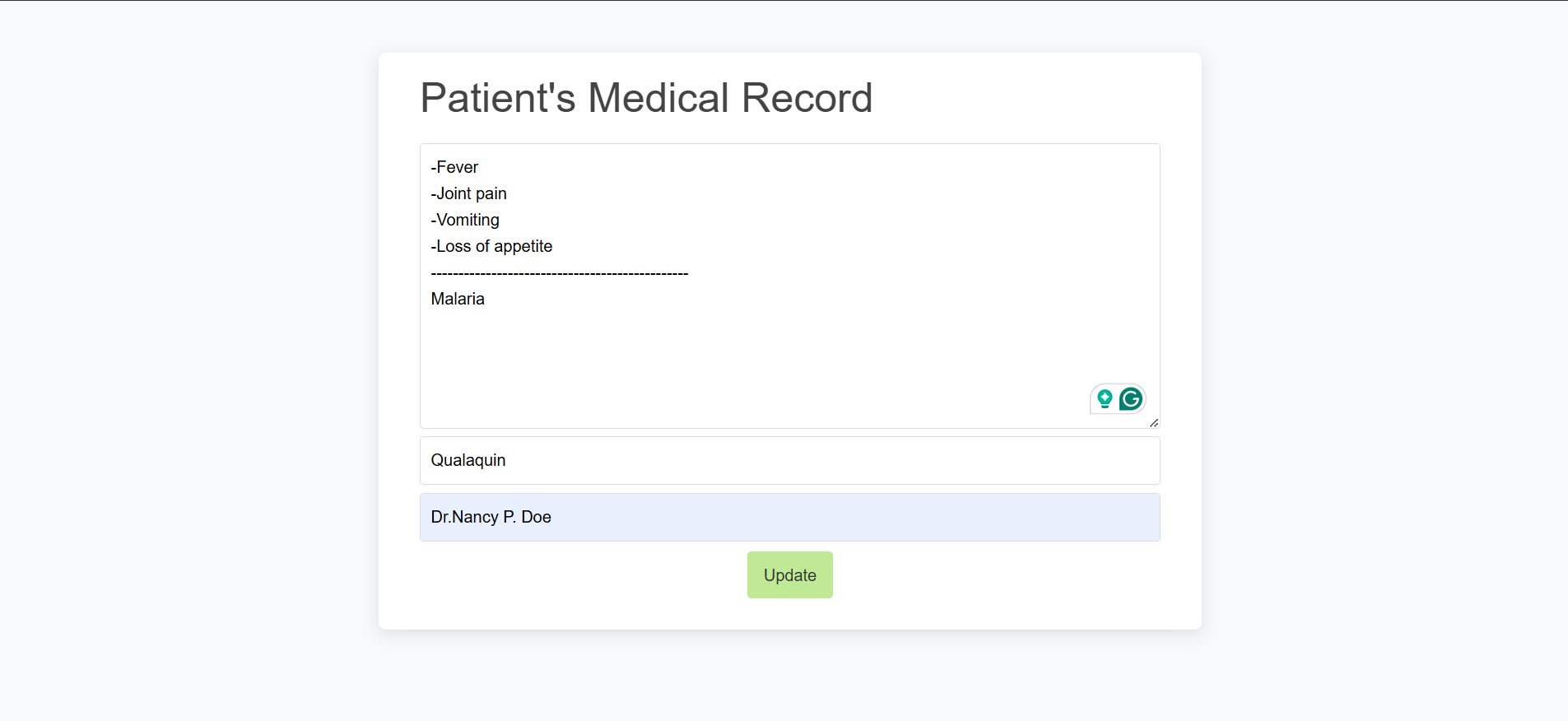 Inserting records page